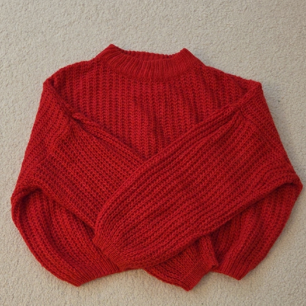 Simplee Apparel Classic Red Knit Sweater